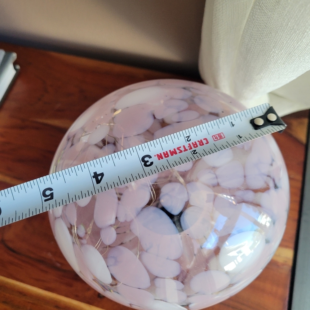 Home Decor Blush Pink & White Confetti Deco Glass Mushroom Lamp Light Up 6 - Picture 14 of 16